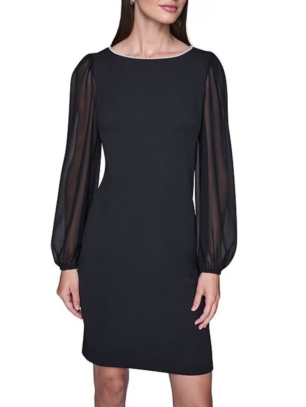 NWT Karl Lagerfeld Paris Black Scuba Crepe Sheath Dress Size 8